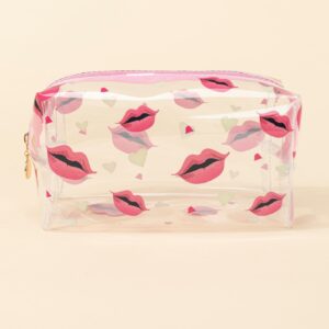 1pc Lip Pattern Square Makeup Bag
